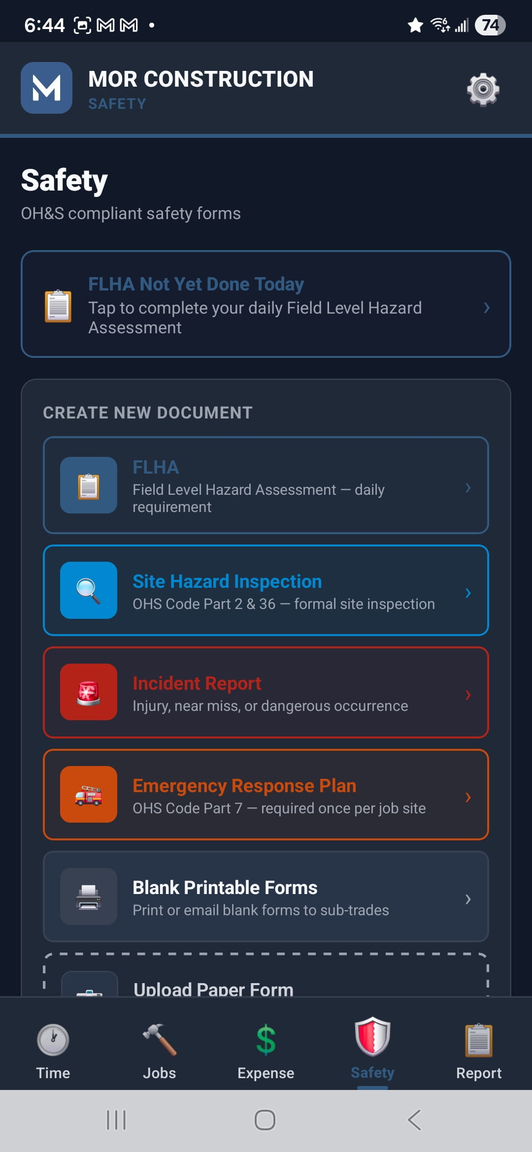 Safety Forms